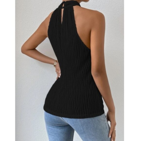 Boho white crisscross front halter top - Picture 6 of 15